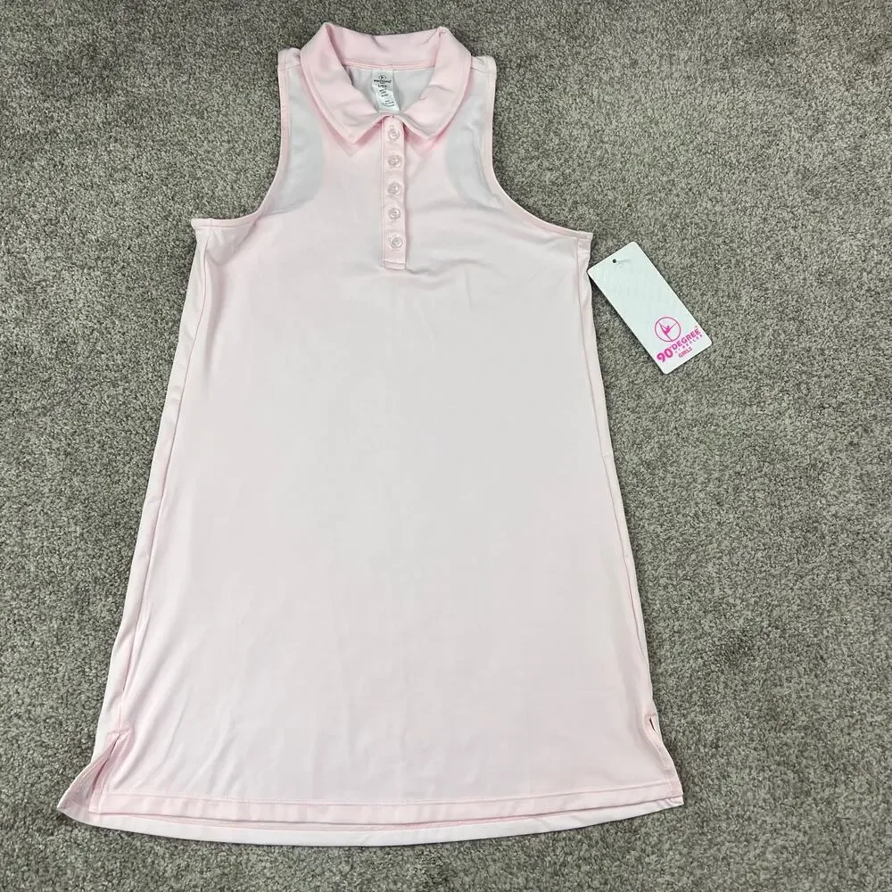NWT! 90 Degrees Girls Light Pink Athletic Dress Size Large